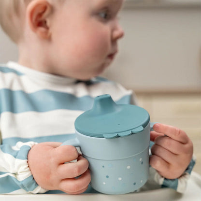 Vaso con boquilla Foodie Happy Dots azul