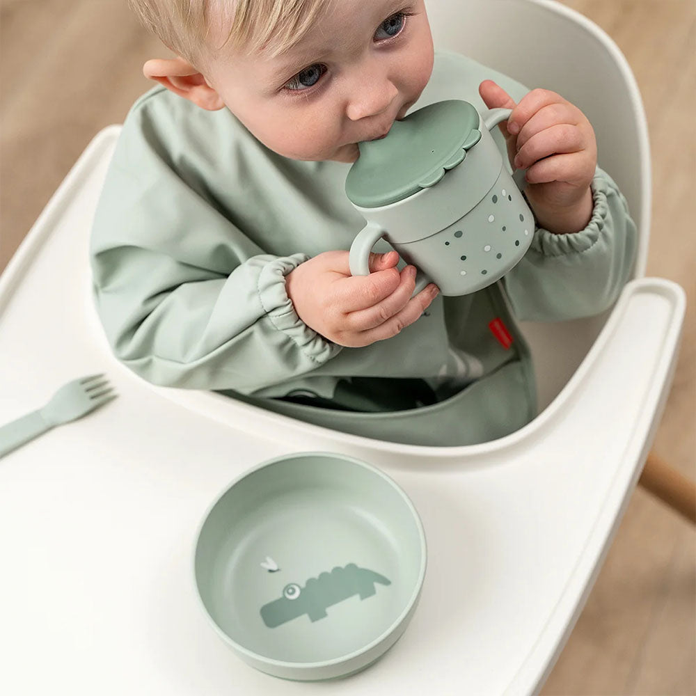 Vaso con boquilla Foodie Happy Dots verde