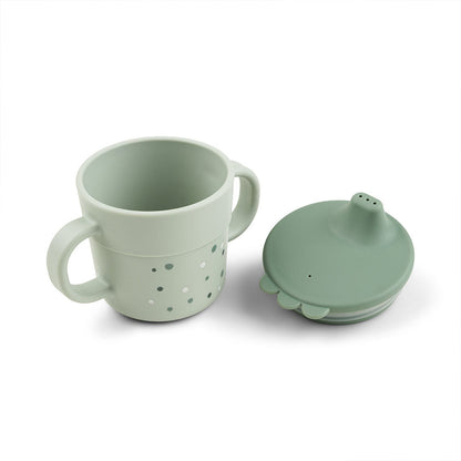 Vaso con boquilla Foodie Happy Dots verde