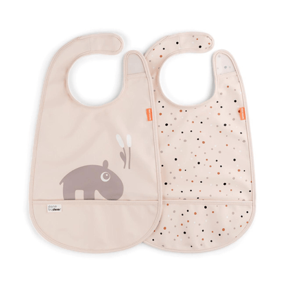 Set de 2 Baberos con velcro Ozzo rosa