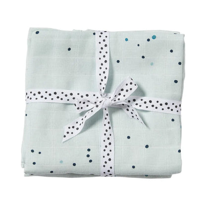Set 2 muselinas Dreamy Dots azul