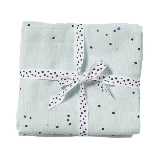 Set 2 muselinas Dreamy Dots azul