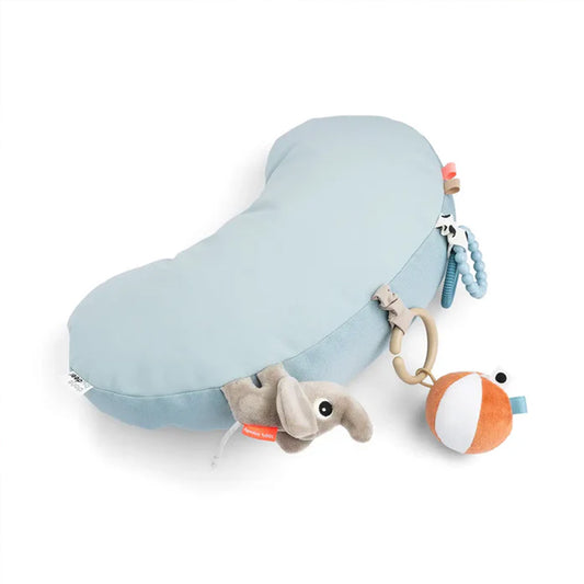 Almohada de actividades para el tiempo de juego boca abajo Playground azul