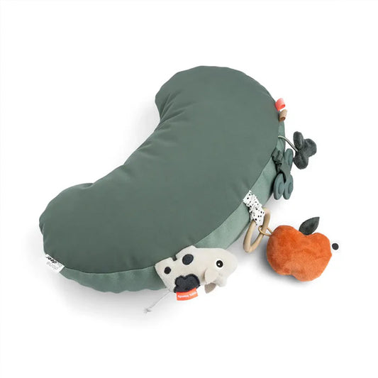 Almohada de actividades para el tiempo de juego boca abajo Tiny Farm verde