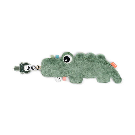 Mini mantita con porta chupete Croco verde