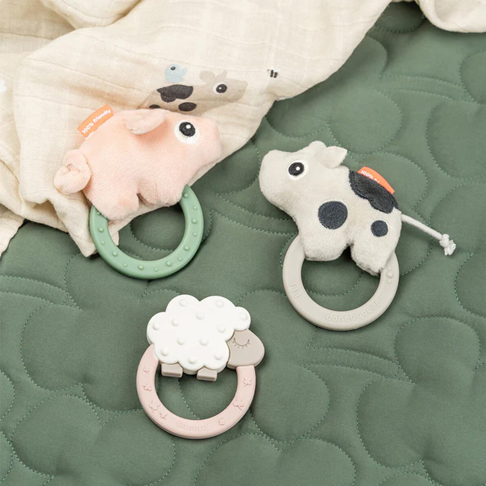 Sonajero sensorial con mordedor Pigee varios colores