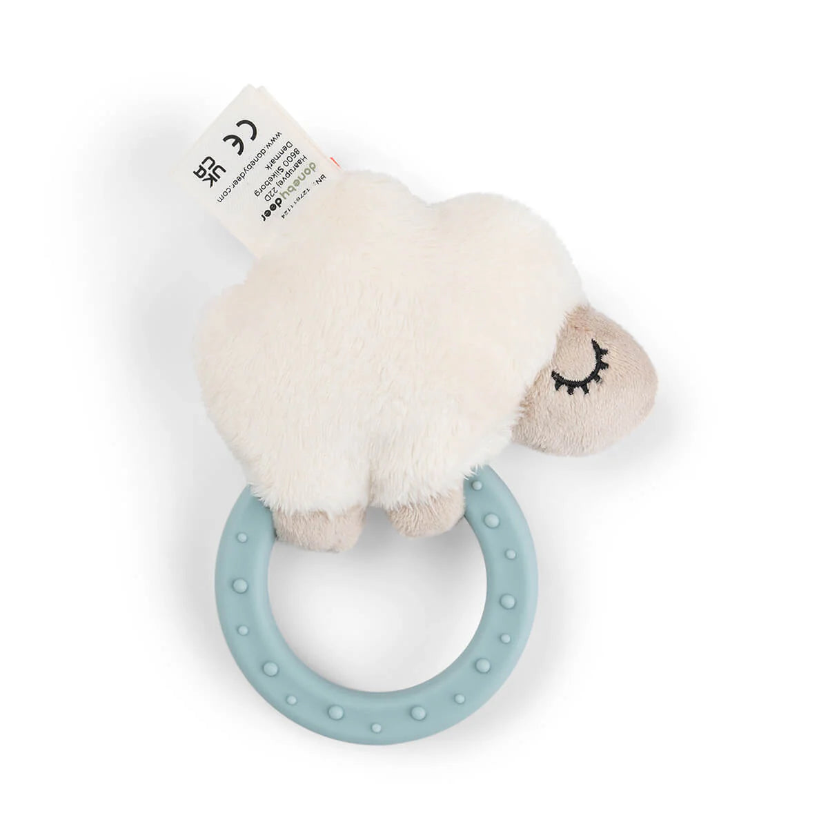 Sonajero sensorial con mordedor Tiny Farm Sheepy azul