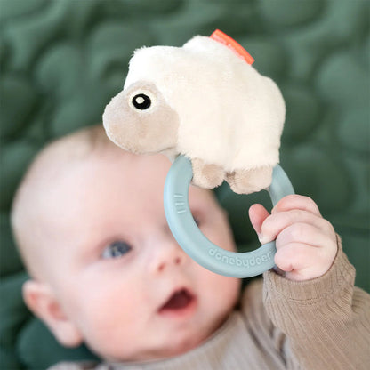 Sonajero sensorial con mordedor Sheepy azul