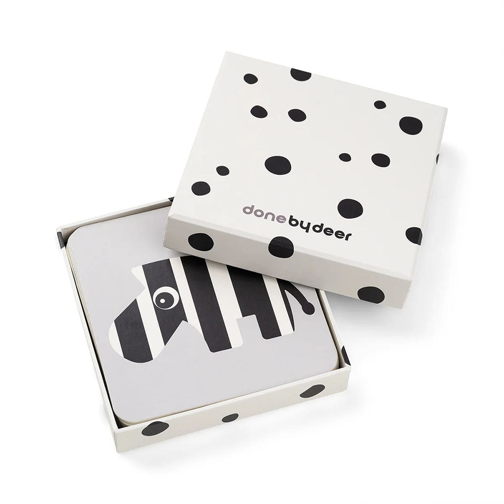 Set de 10 tarjetas de contraste para bebés Deer Friends varios colores