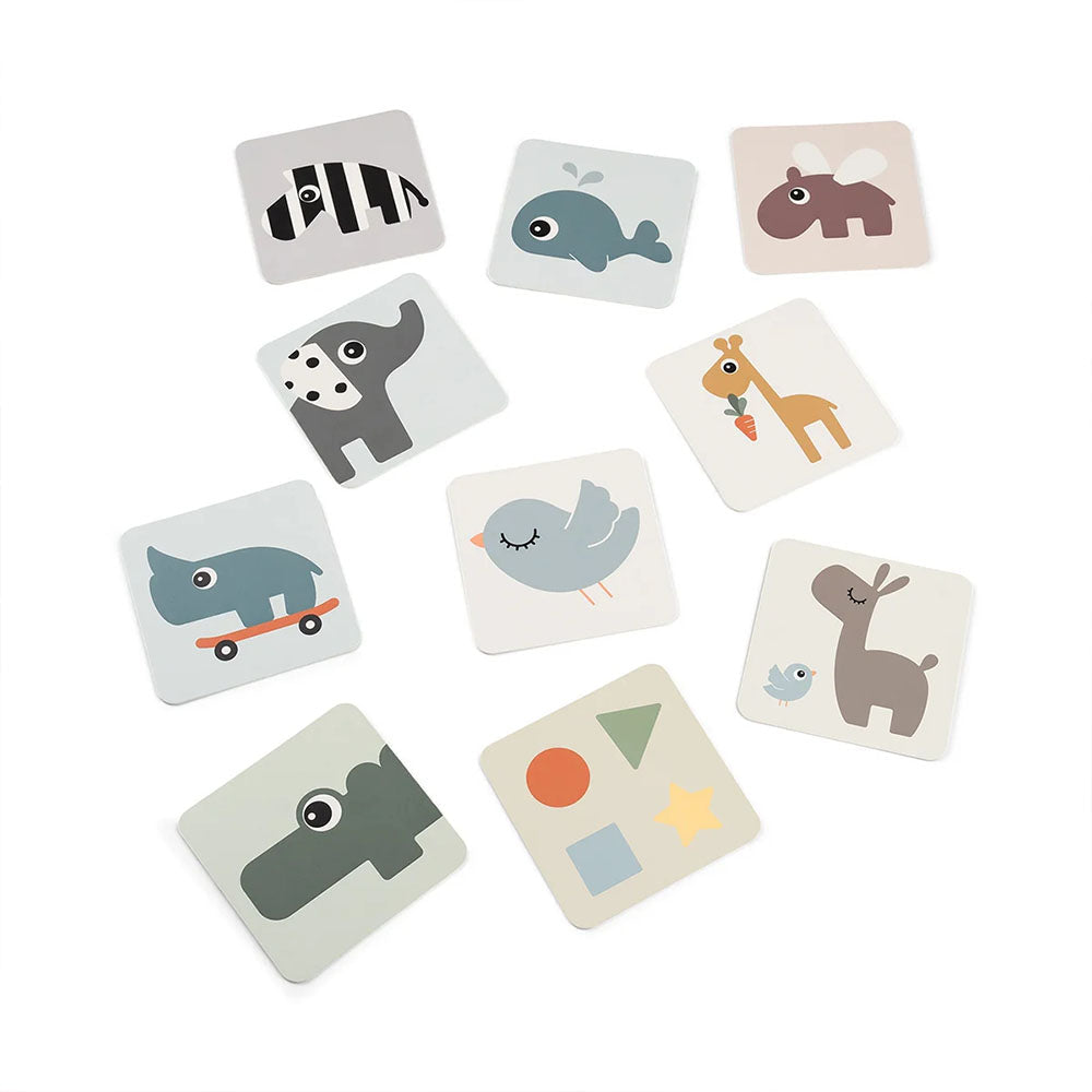 Set de 10 tarjetas de contraste para bebés Deer Friends varios colores