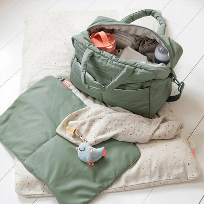 Bolso Maternal acolchado con mudador portatil verde