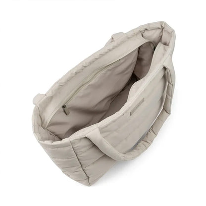Bolso Maternal Tote acolchado con mudador portatil arena
