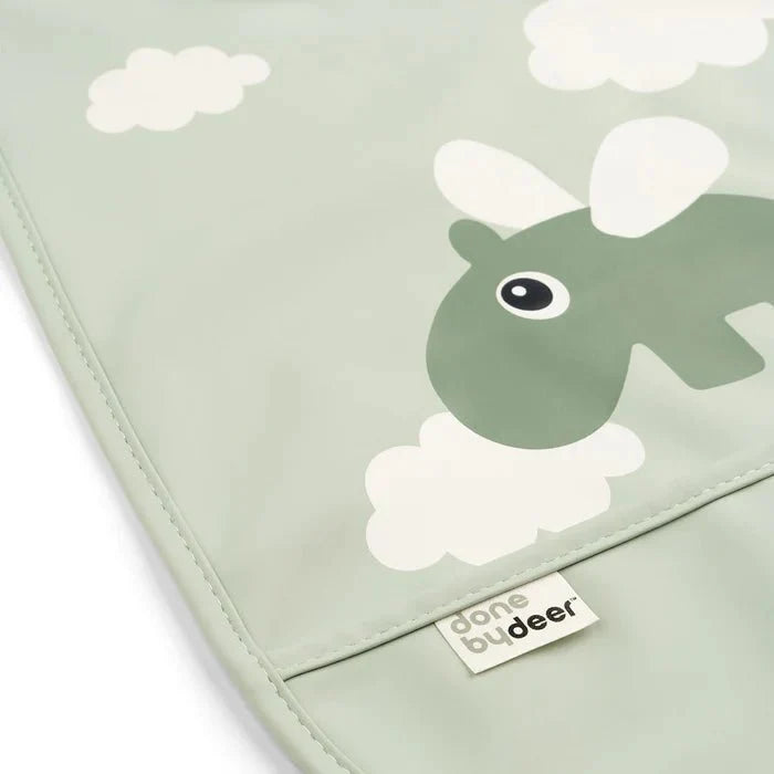 Babero con velcro Happy Clouds verde