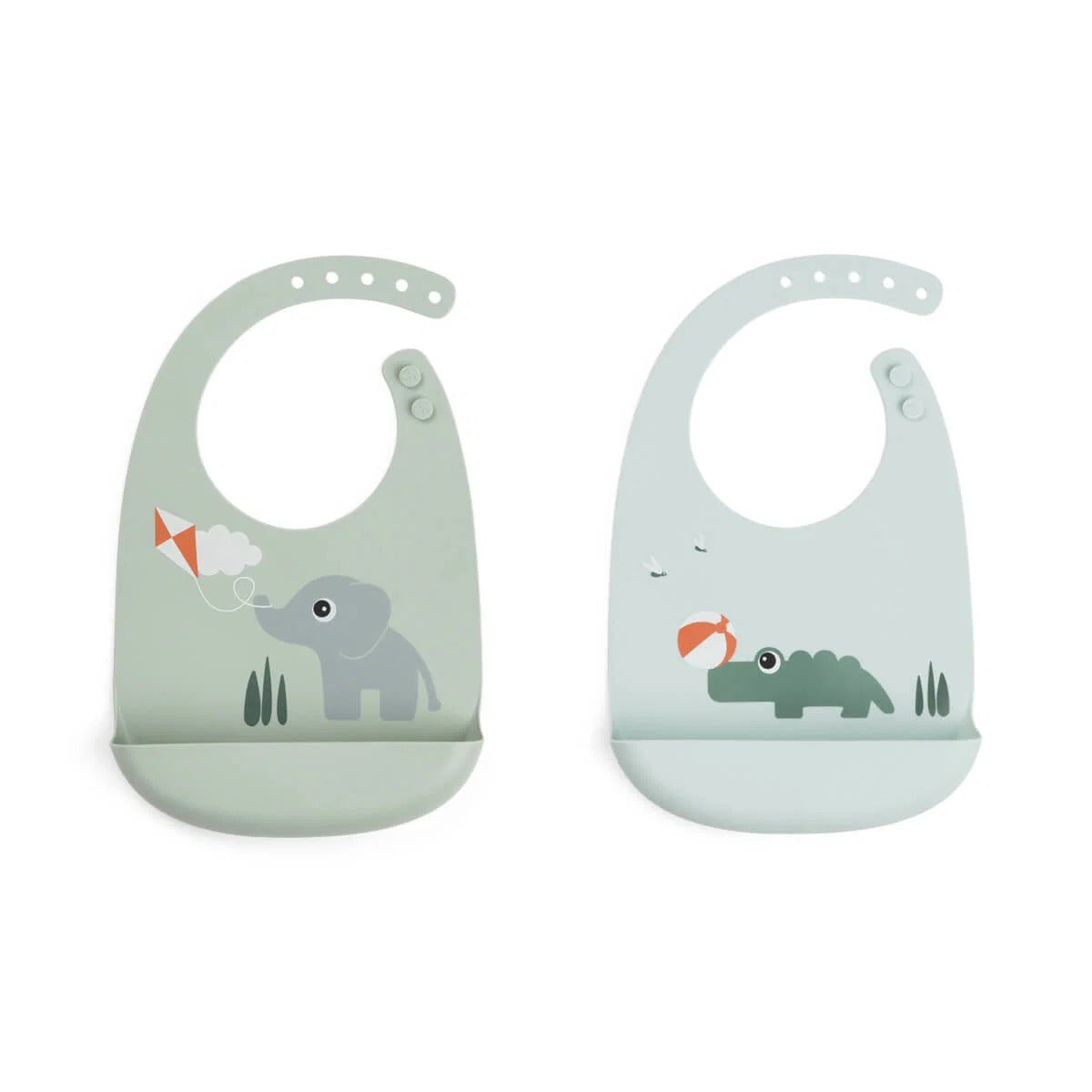 Set de 2 baberos silicona Playground varios colores