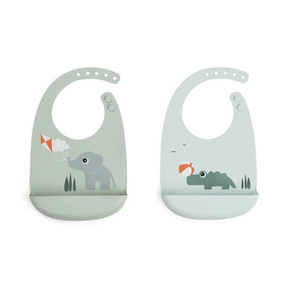 Set de 2 baberos silicona Playground varios colores