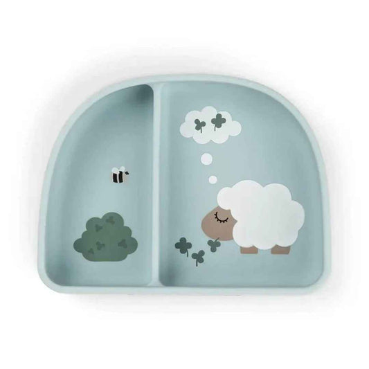 Bowl con compartimentos stick & stay Tiny Farm azul