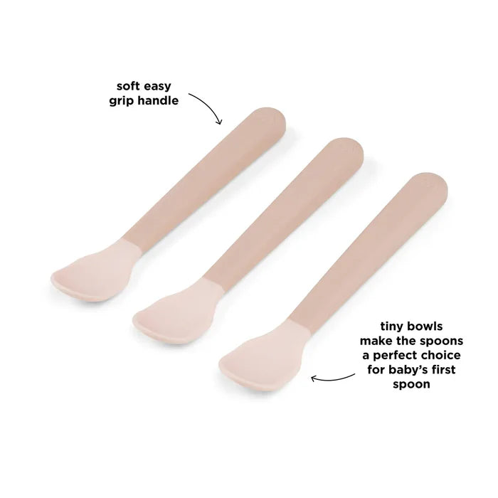 Set Foodie de 3 cucharas de fácil agarre para bebéss rosa