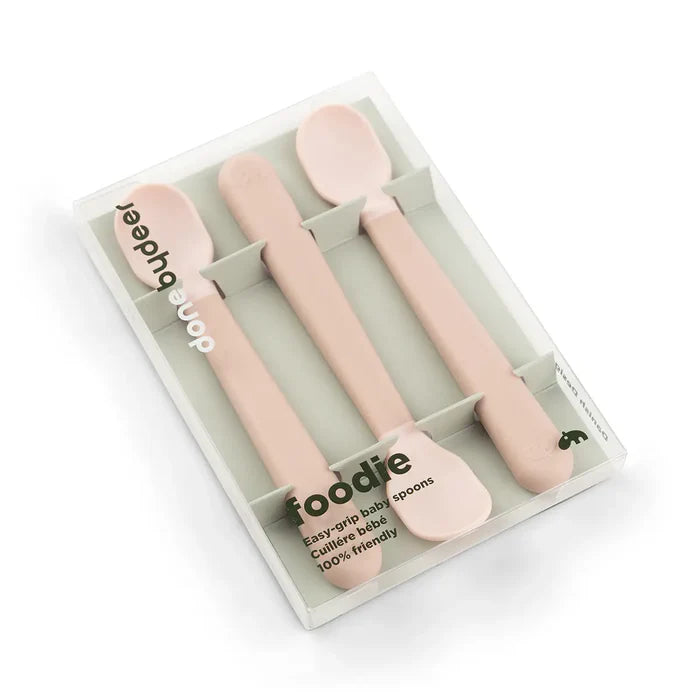 Set Foodie de 3 cucharas de fácil agarre para bebéss rosa