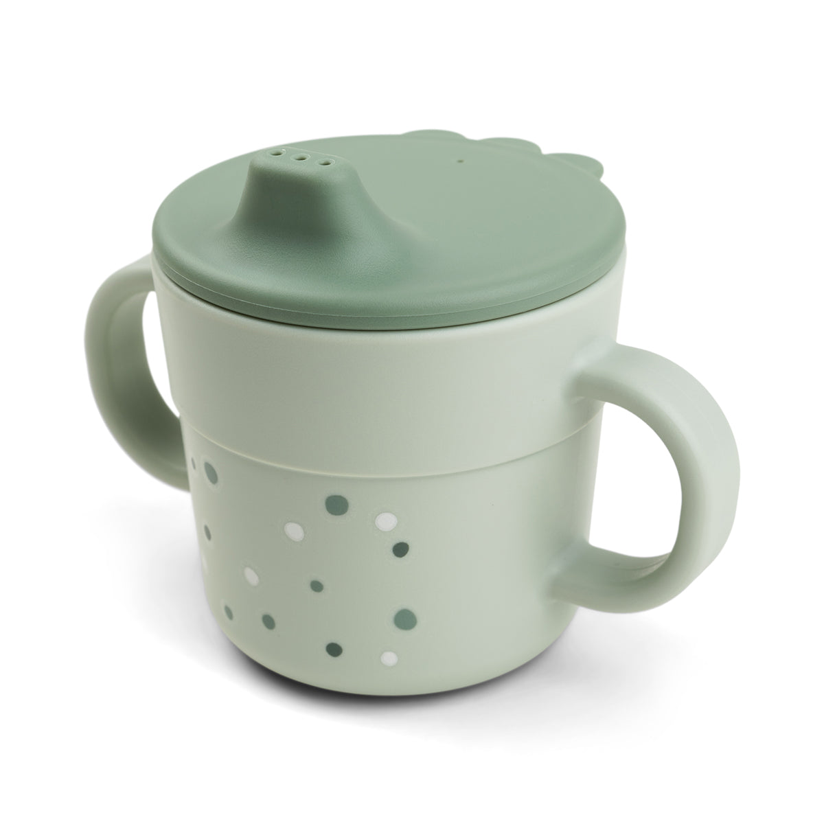 Vaso con boquilla Foodie Happy Dots verde