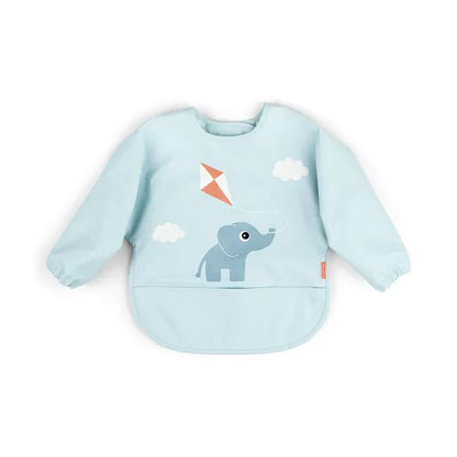 Babero grande con mangas y bolsillo Playground azul 6-18 meses