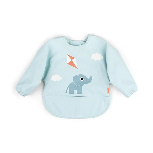 Babero grande con mangas y bolsillo Playground azul 6-18 meses