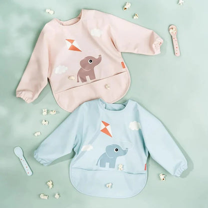 Babero grande con mangas y bolsillo Playground rosa 6-18 meses