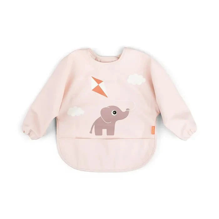 Babero grande con mangas y bolsillo Playground rosa 6-18 meses