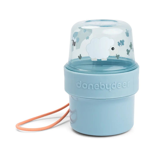 Contenedor de snack 2 en 1 para llevar Tiny Farm azul