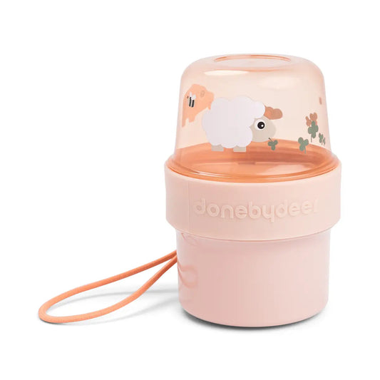 Contenedor de snack 2 en 1 para llevar Tiny Farm rosa