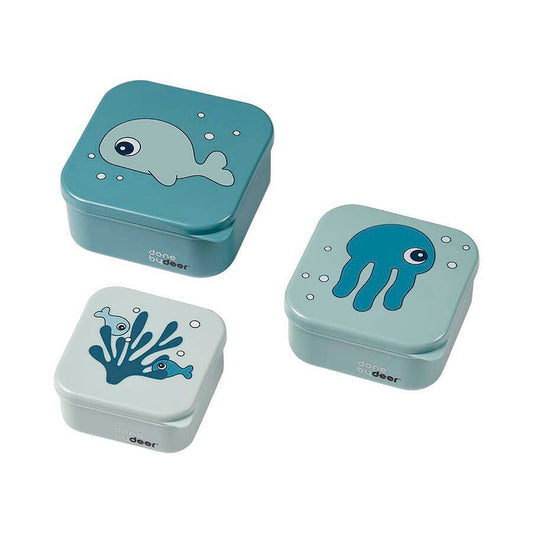 SET 3 CAJAS PARA SNACK, SEA FRIENDS AZUL