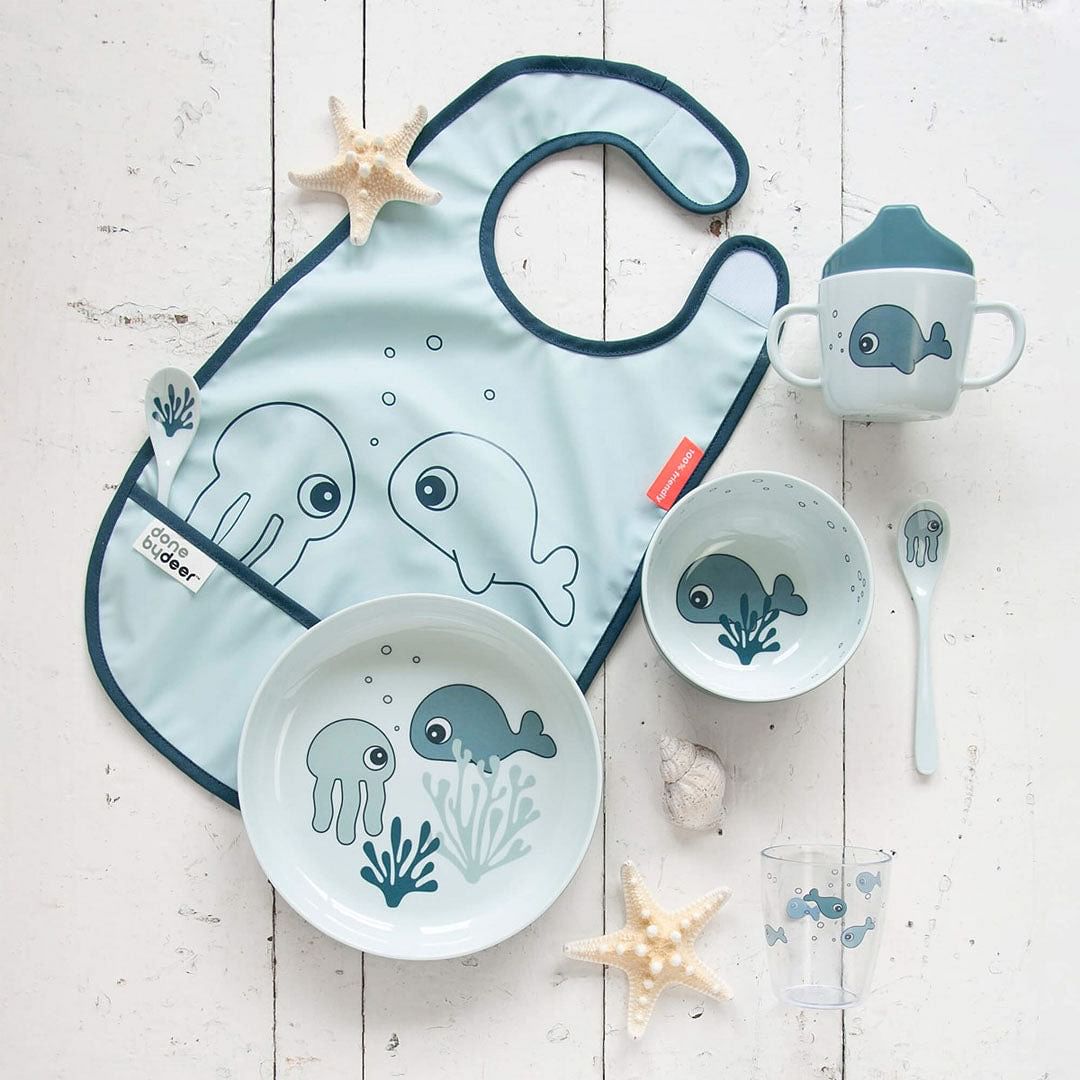 Babero con velcro Sea Friends Azul