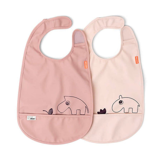 Set de 2 Baberos Deer friends rosa