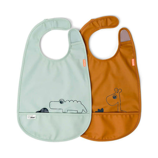 Set de 2 Baberos Deer friends mostaza