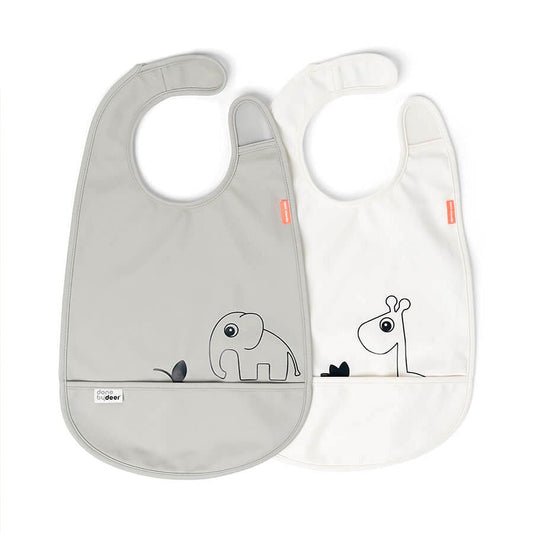 Set de 2 Baberos Deer friends gris