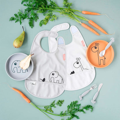 Set de 2 Baberos Deer friends gris