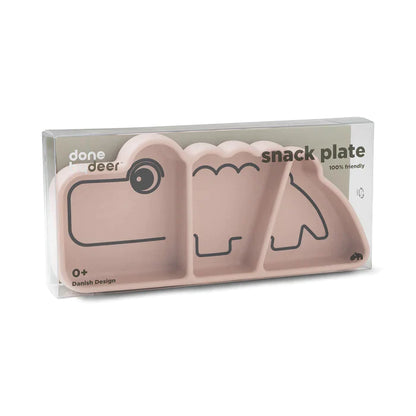 Plato de silicona para snack con ventosa Croco Rosa