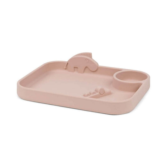 Plato con compartimientos Peekaboo Deer Friends Rosa