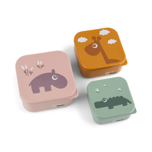 Set de 3 cajas para snack Deer Friends rosa