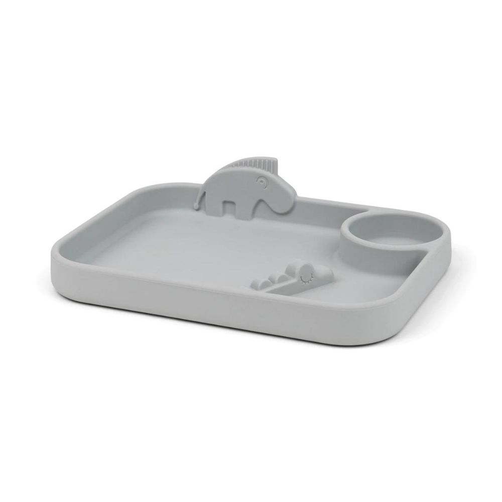 Plato con compartimientos Peekaboo Deer Friends Gris