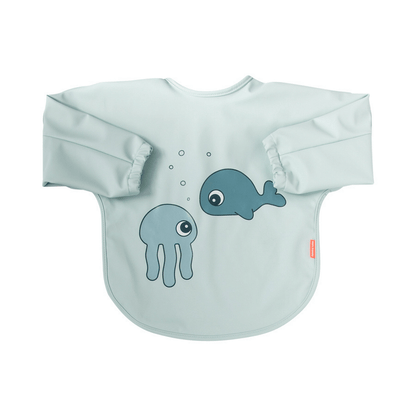 Babero grande con mangas, Sea Friends Azul, 6-18 m.