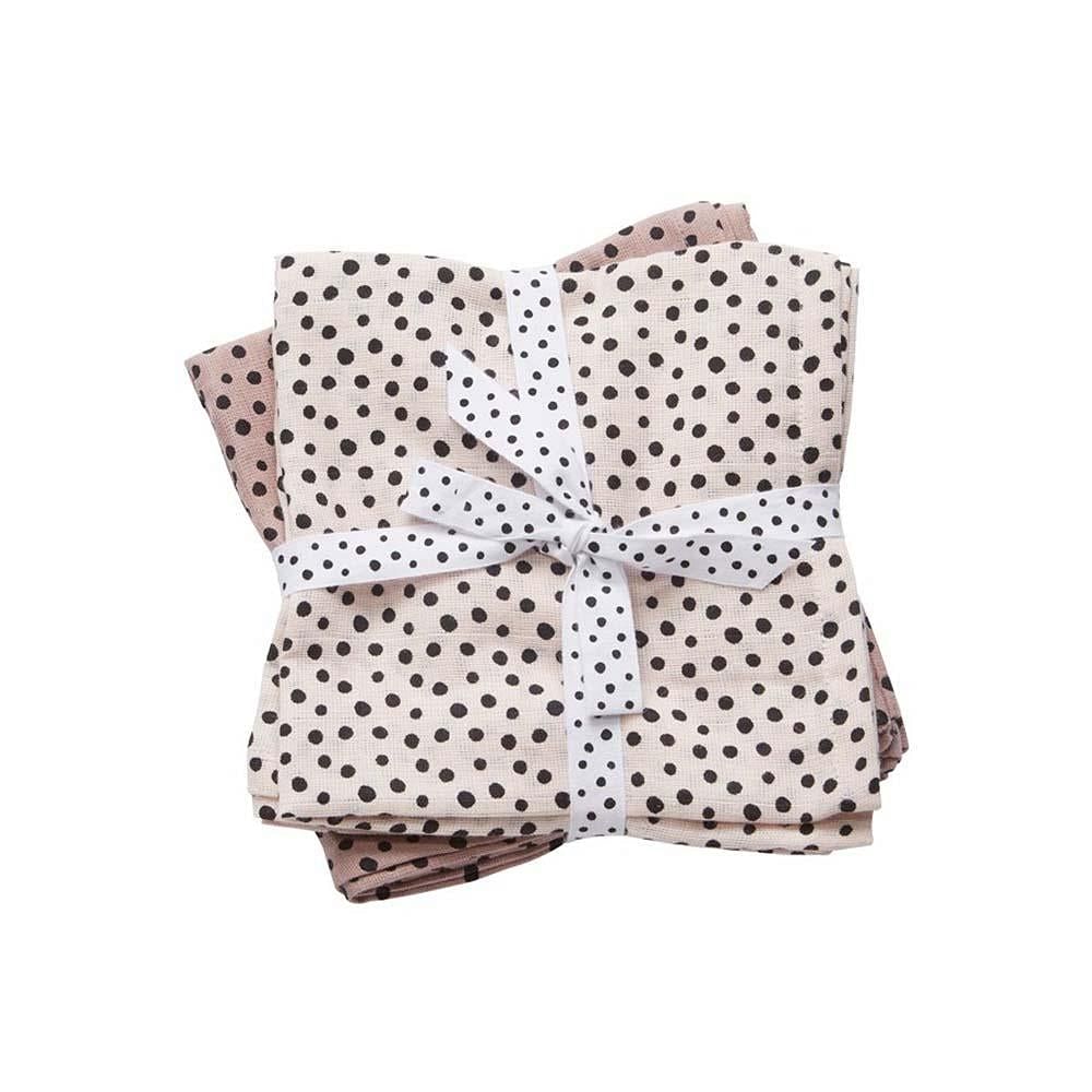 Set 2 Mantas Muselina Grande Happy Dots Rosa