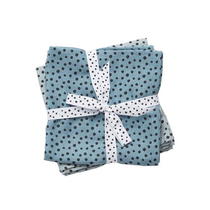 Set 2 Mantas Muselina Grande Happy Dots Azul