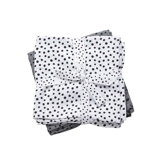 Set 2 Mantas Muselina Grande Happy Dots Gris