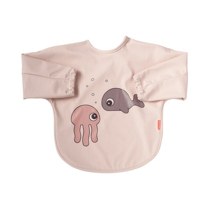 Babero grande con mangas, Sea Friends Rosa, 6-18 m.