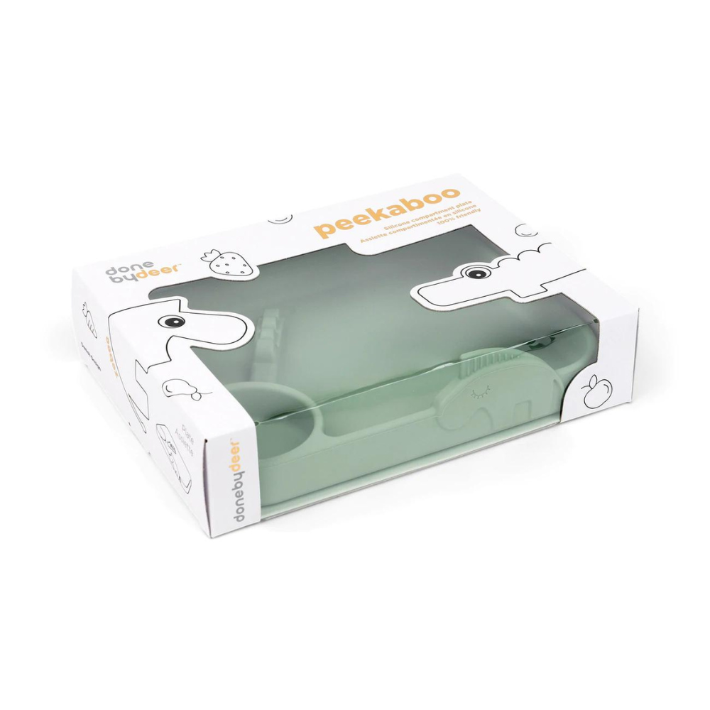 Plato con compartimientos Peekaboo Deer Friends Verde